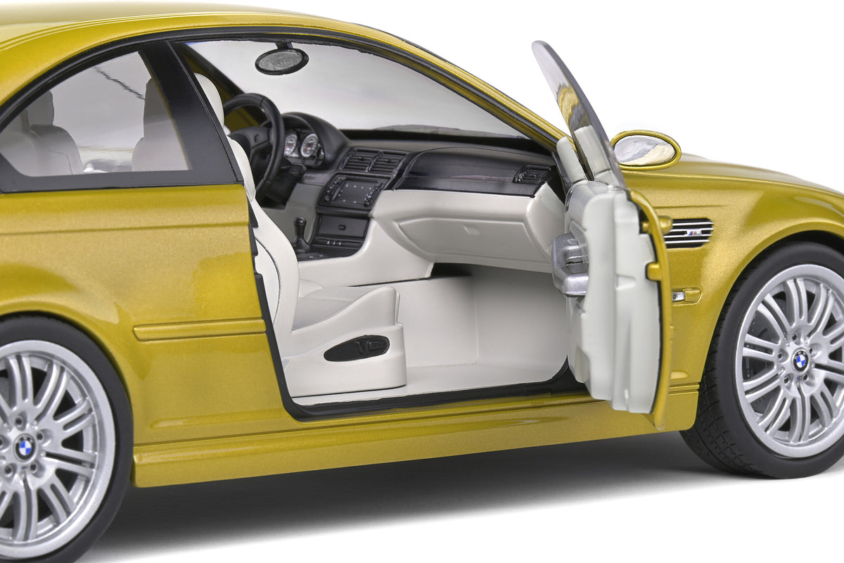 Solido S1806501 miniature collection 1/18 BMW E46 M3 Coupé Phoenix Yellow 2000 - Breizh Modélisme.