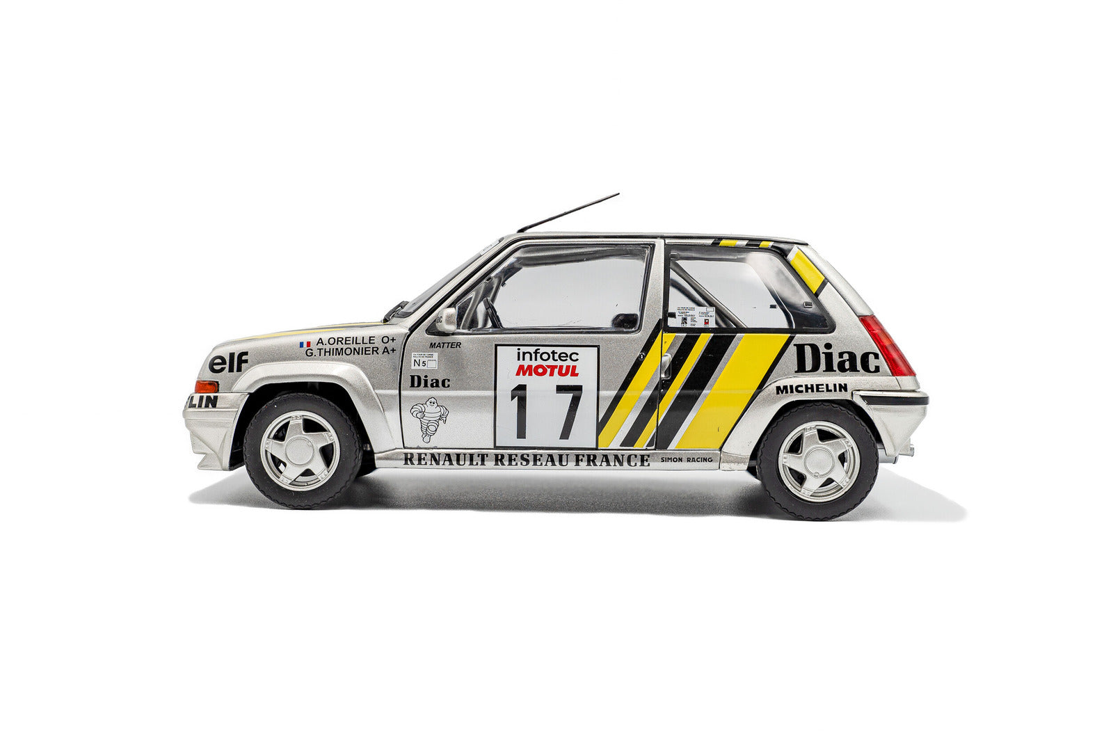 Solido S18100005 Voiture miniature collection 1/18 Renault 5 GT Turbo MK2 – Tour de Corse – 1989 – #17 A.Oreille