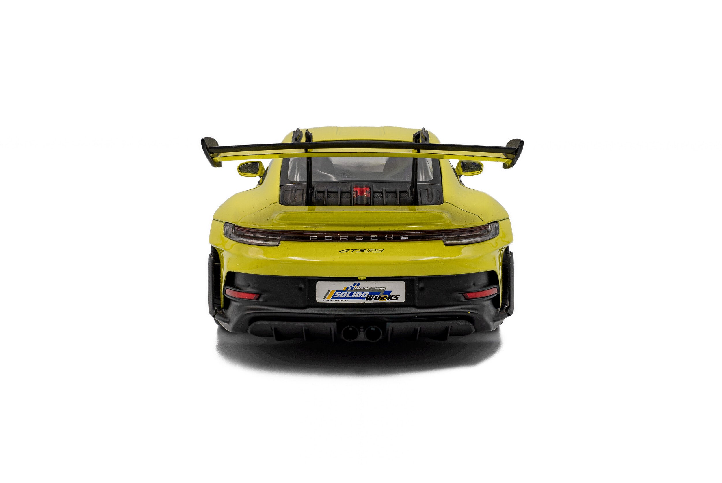 Solido S1812104 miniature collection 1/18 Porsche 911 GT3 RS Solido Works Neon citron vert 2024 - Breizh Modélisme.