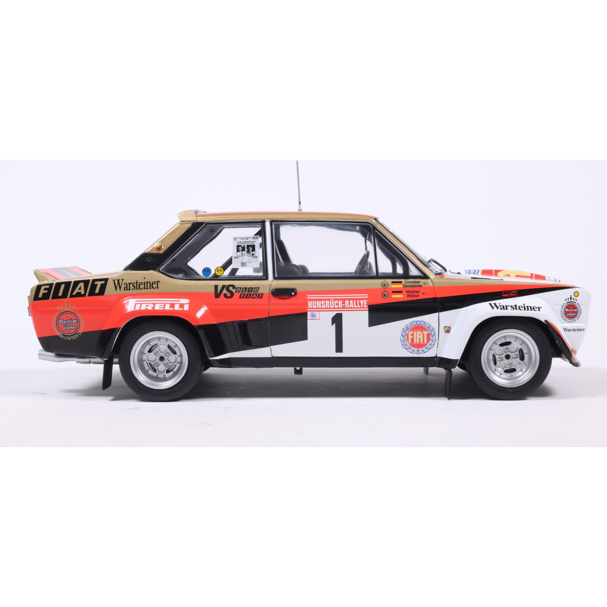 Solido S1806008 Voiture miniature collection 1/18 Fiat 131 Abarth White 1 Rohrl / Geistdorfer Rally Hunsruck 1980 - Breizh Modélisme.
