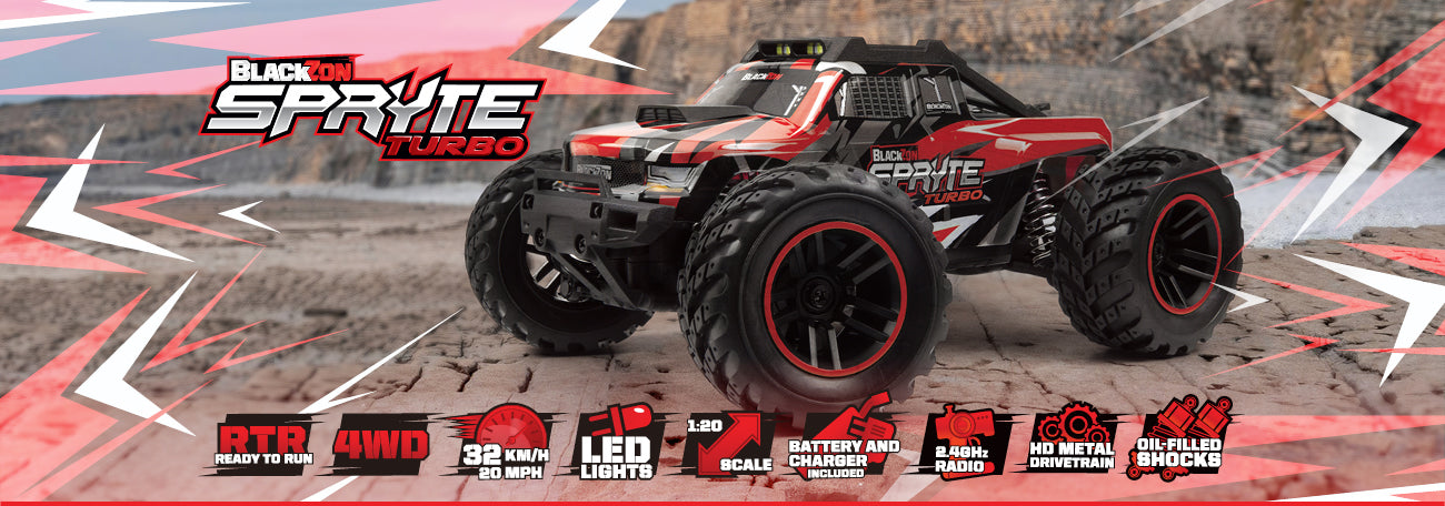 Truck télécommandé 4WD Blackzon Spryte MT Turbo 1/20 RTR rouge