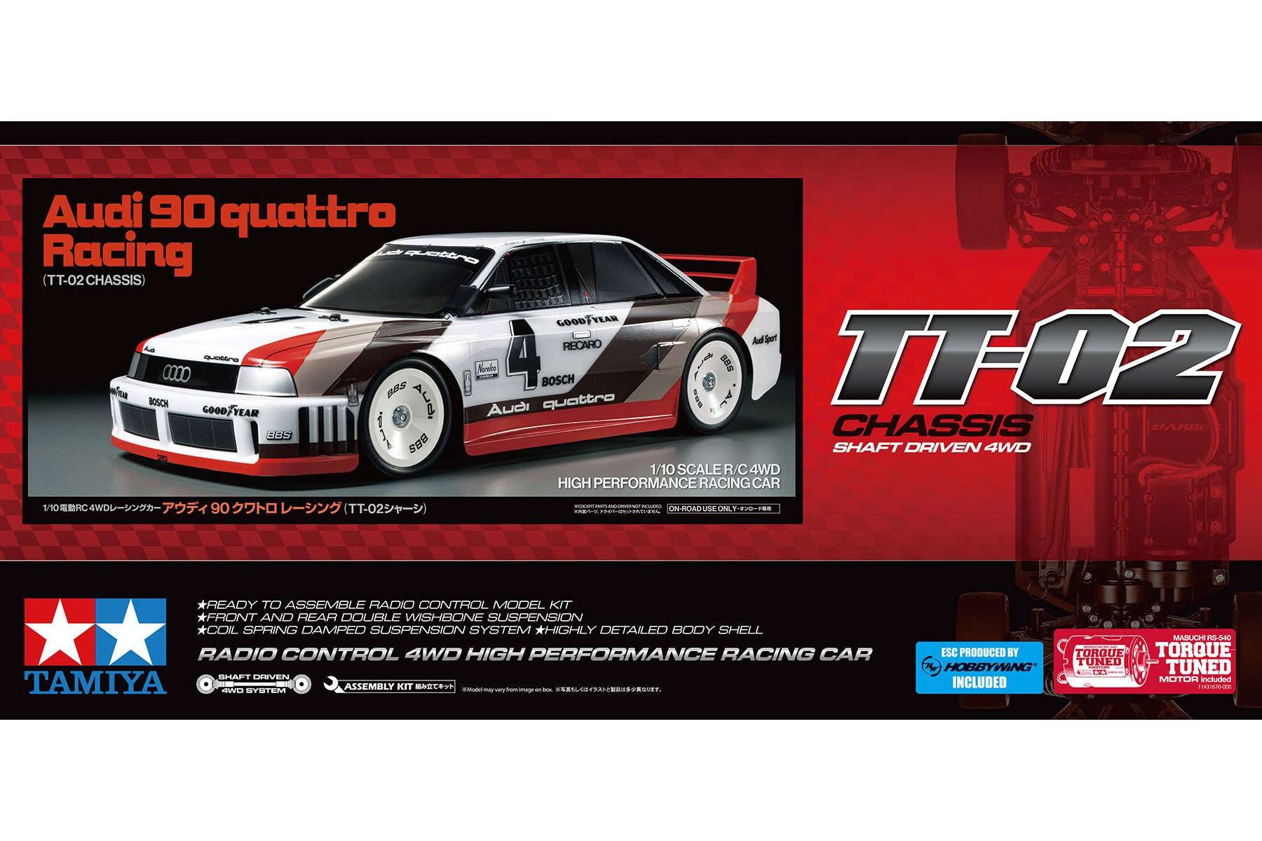 Tamiya Audi 90 Quattro Racing TT02 - 58744 - Breizh Modélisme.