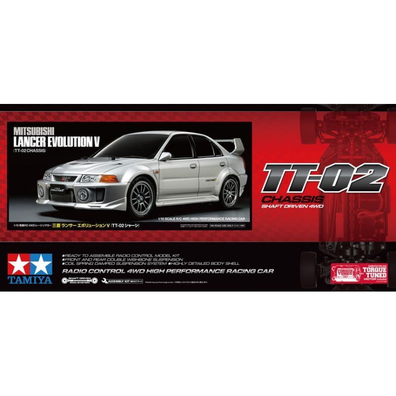 Tamiya TT02 Mitsubishi Lancer Evolution V 58713 - Breizh Modélisme.