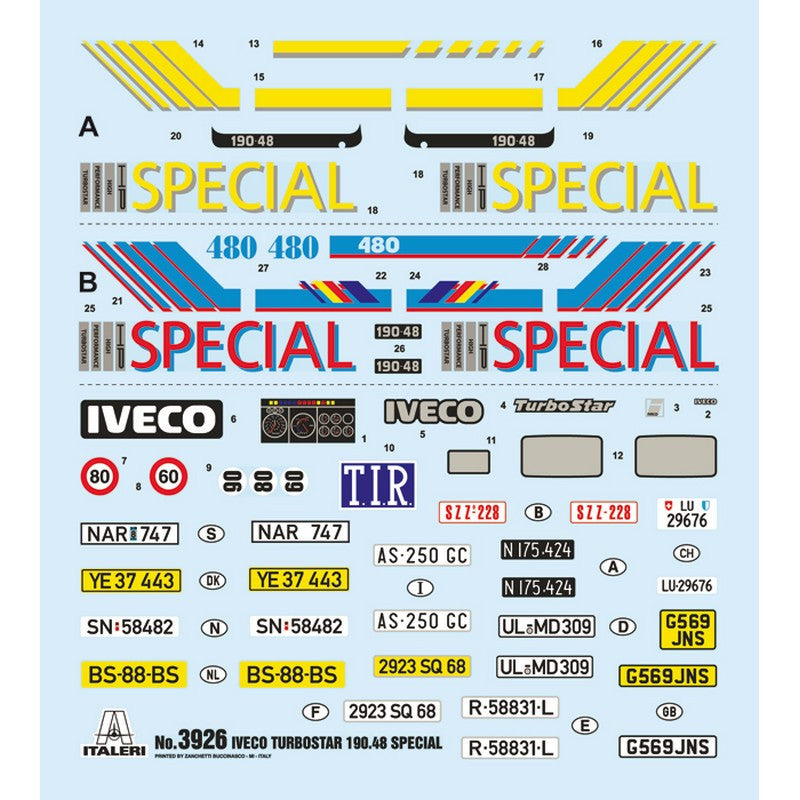 Maquette camion Iveco Turbostar 190.48 Spécial - Italeri I3926 - 1/24 - Breizh Modélisme.