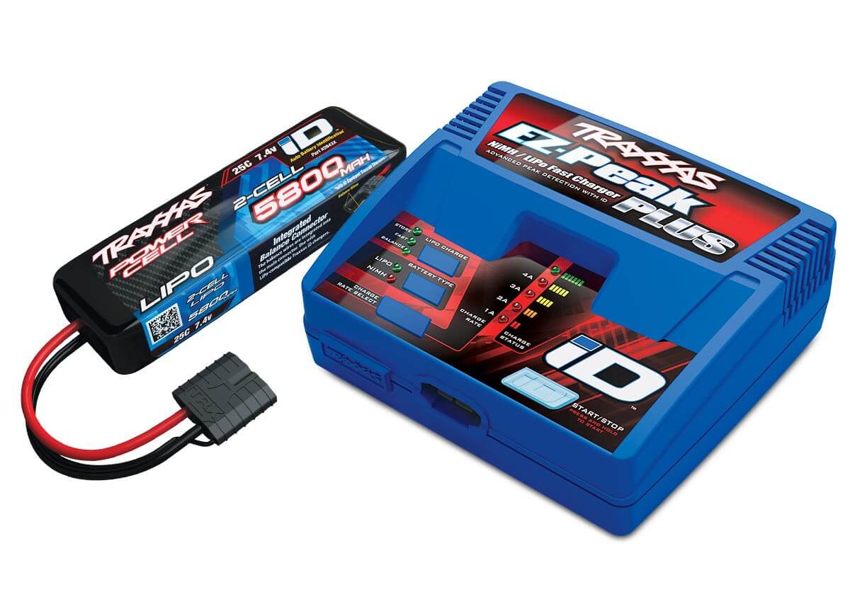 Traxxas 2992 Combo Chargeur avec 1 Batterie Lipo 2S 5800mAh 7,4V - Breizh Modélisme