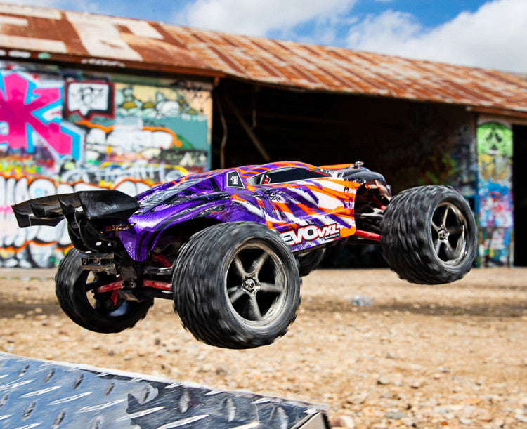 Traxxas Mini E Revo Brushless 1/16 VXL TQI ID TSM 71076-8 violet - Breizh Modélisme.