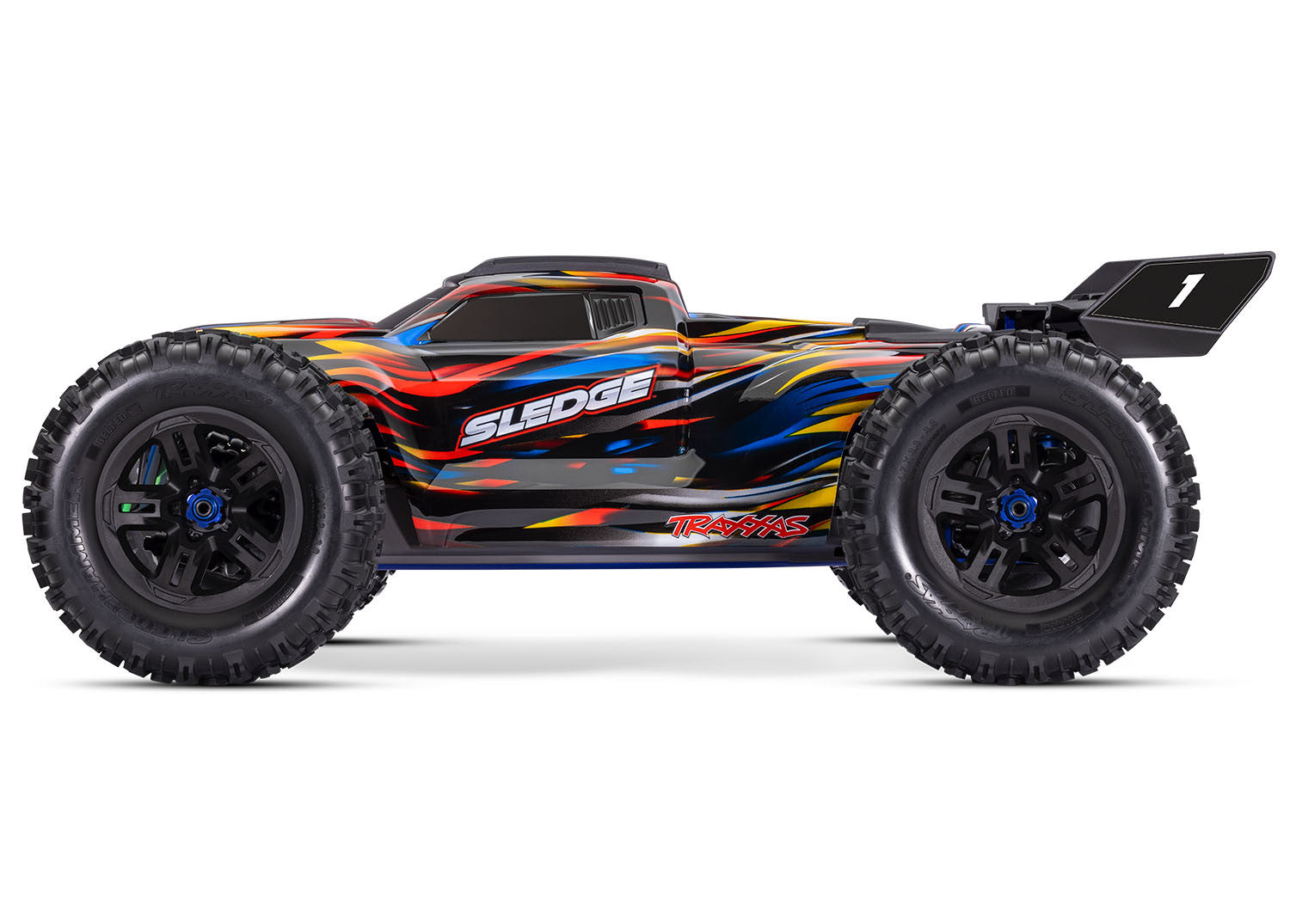 Traxxas Sledge 1/8 Brushless belted bleu VXL 6S TQi ID RTR - 95096-4 - Breizh Modélisme.