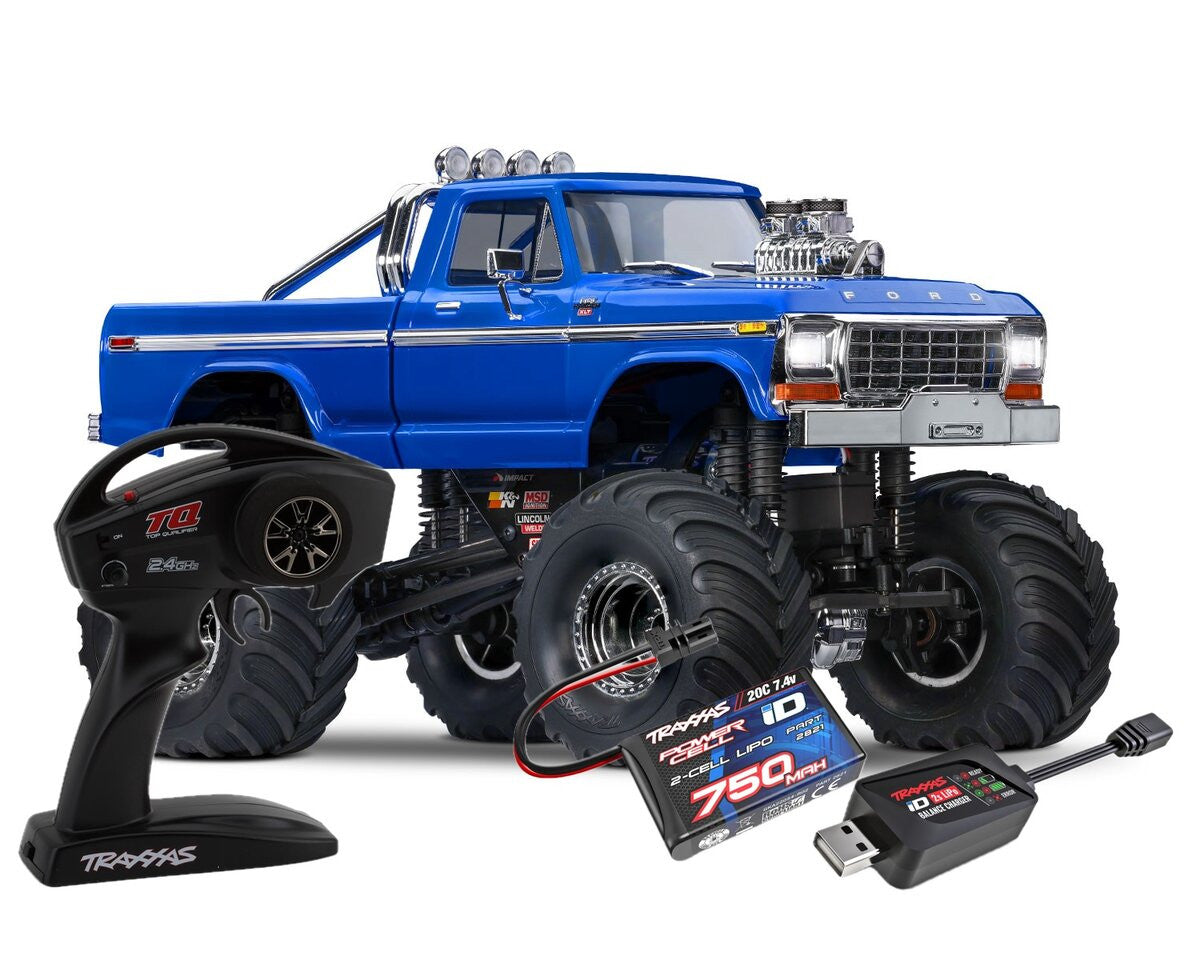 Traxxas TRX-4MT F150 XLT monster truck 1/18 bleu - 98044-1-BLUE - Breizh Modélisme.