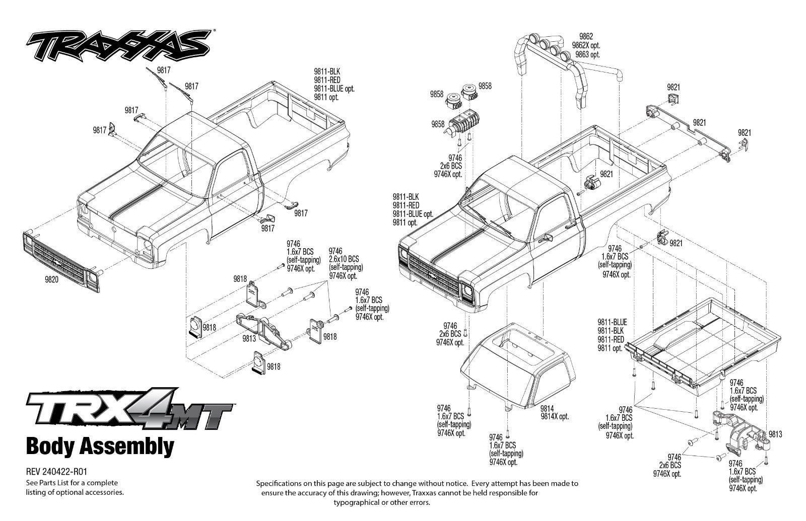 Traxxas TRX-4MT K10 monster truck 1/18 RTR - 98064-1 rouge - Breizh Modélisme.