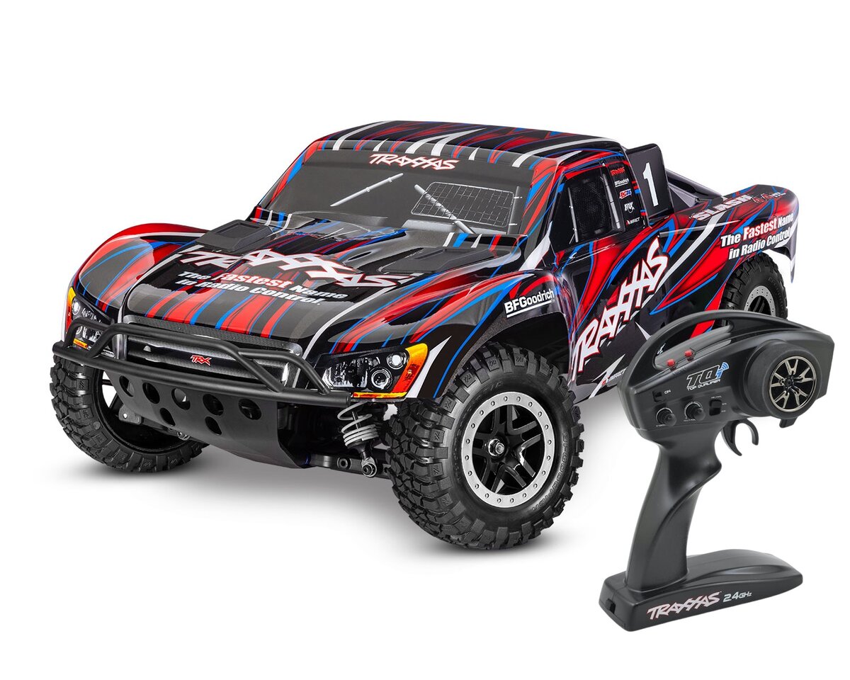 Traxxas Slash 4X4 VXL brushless HD 68386-4 rouge - Breizh Modélisme.