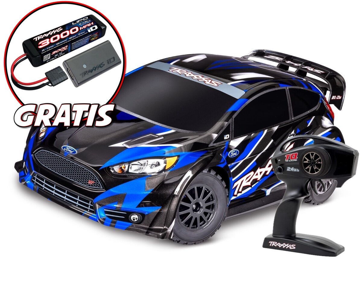 Traxxas Ford fiesta rally brushless 1/10 BL-2s RTR 74154-4 bleu
