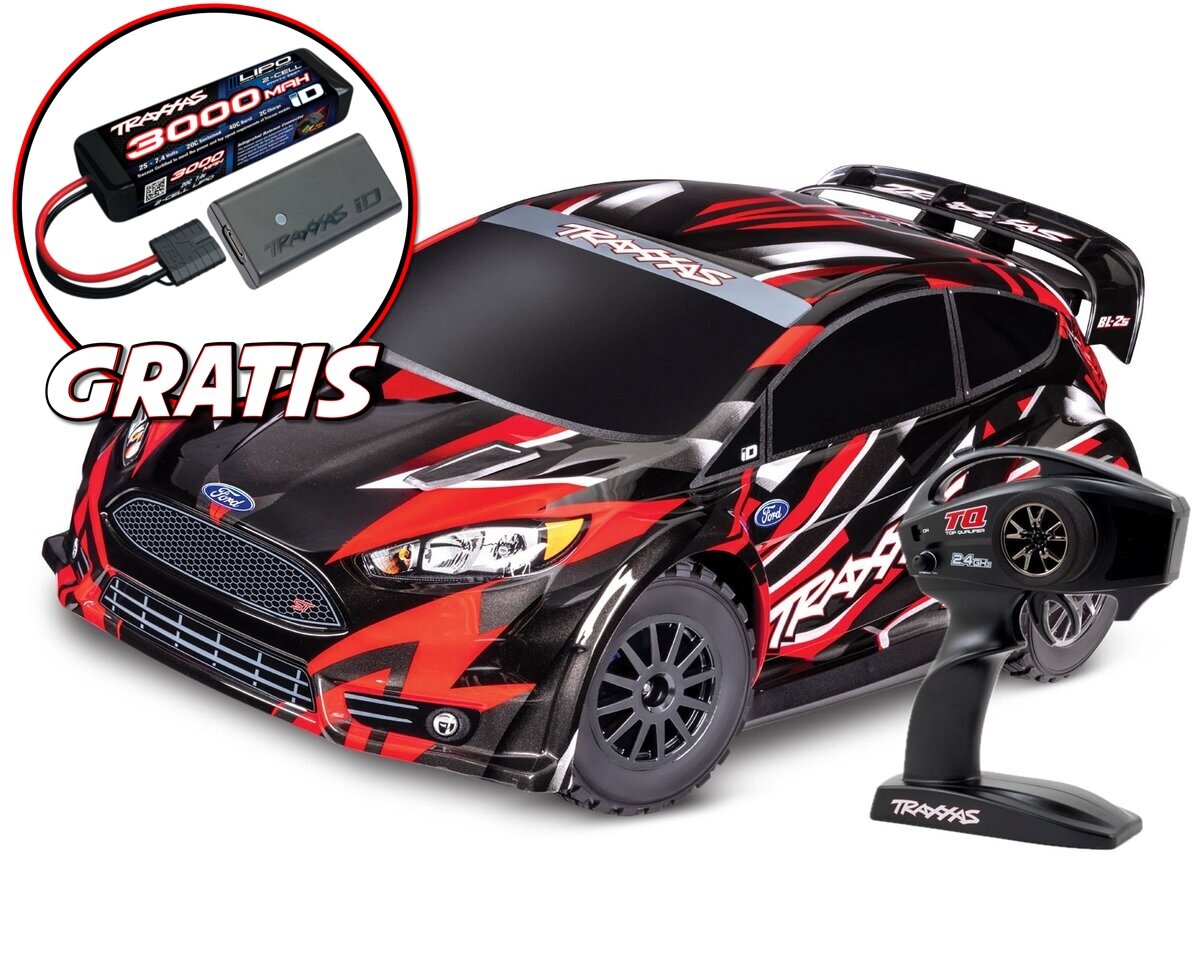 Traxxas Ford fiesta rally brushless 1/10 BL-2s RTR 74154-4 rouge
