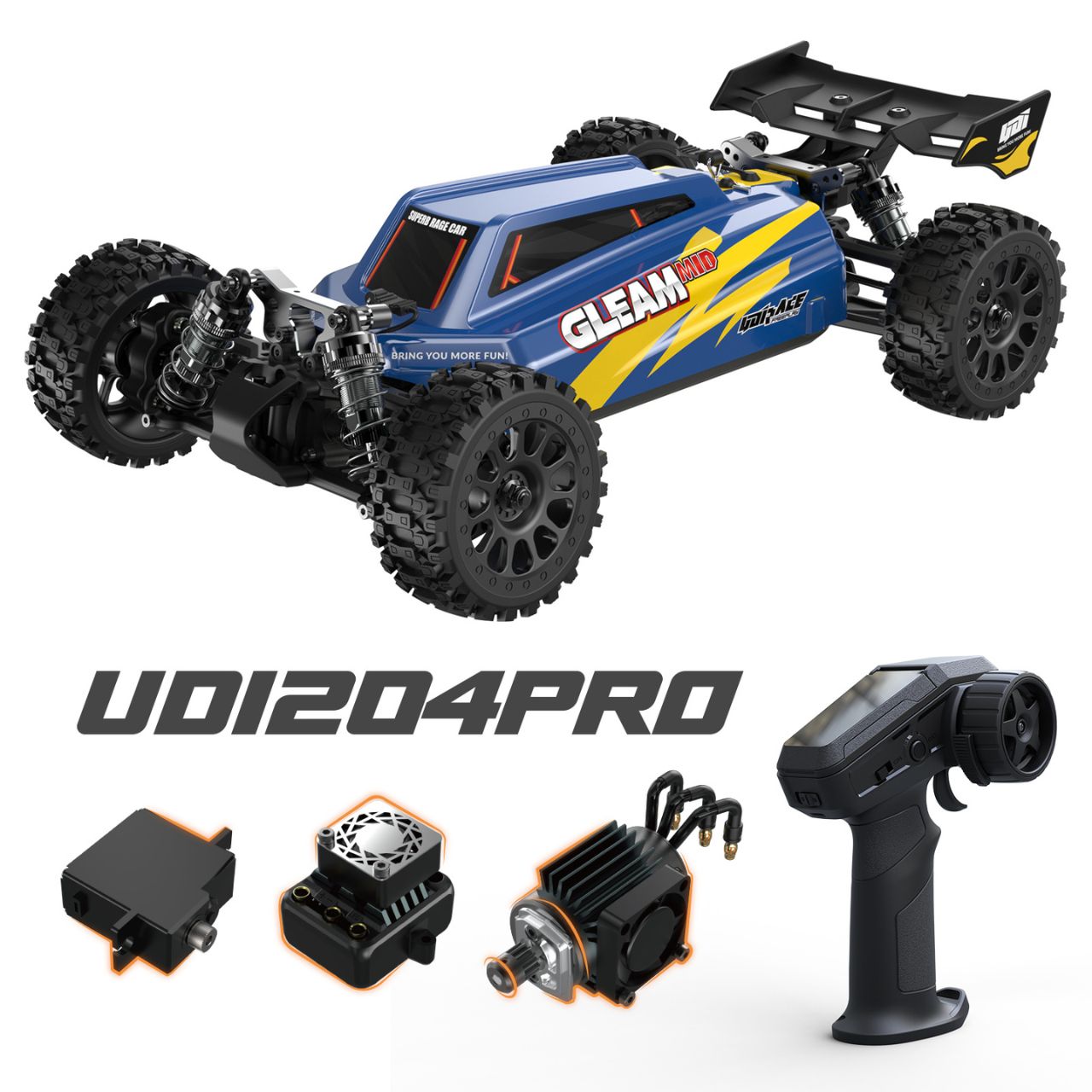Buggy UDI RC Gleam PRO 1/12 Brushless RTR 4WD UD1204 - Breizh Modélisme.