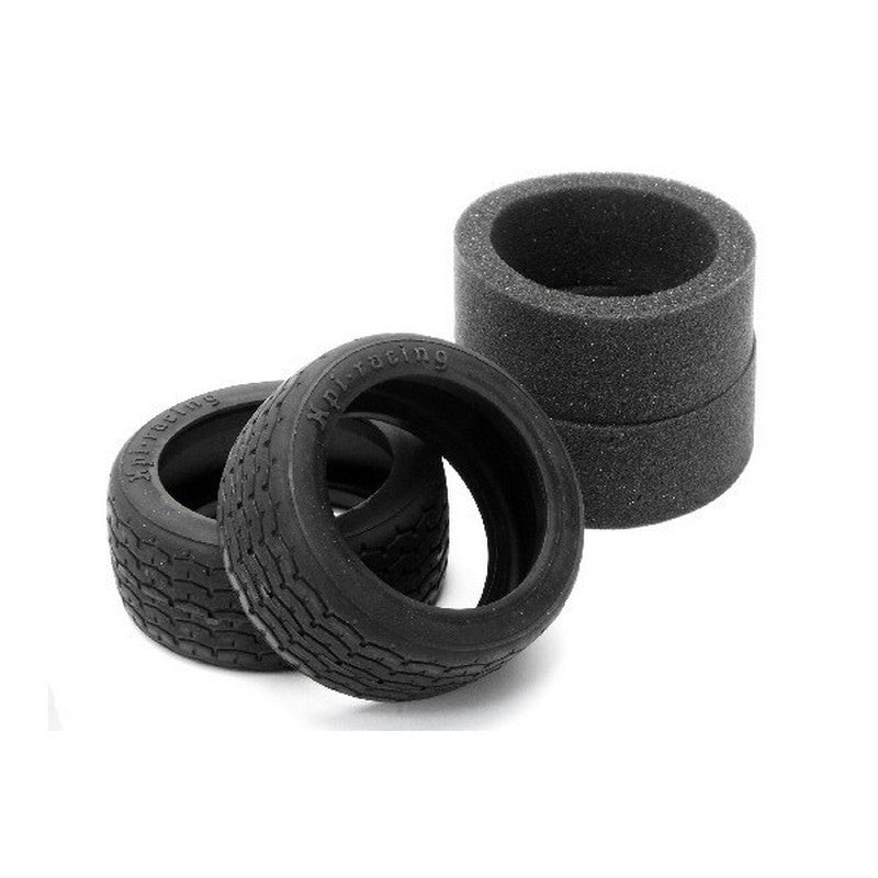 2 Pneus Vintage Radial 26mm gomme dure - HPI4793 - Breizh Modélisme.