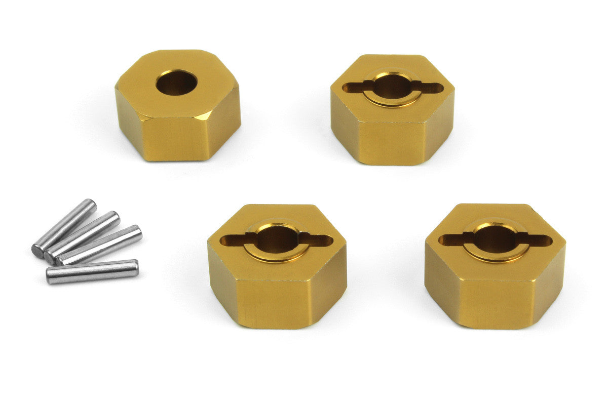 4 Héxagones Aluminum 14mm (Gold/4pcs) Maverick MV150471 - Breizh Modélisme.