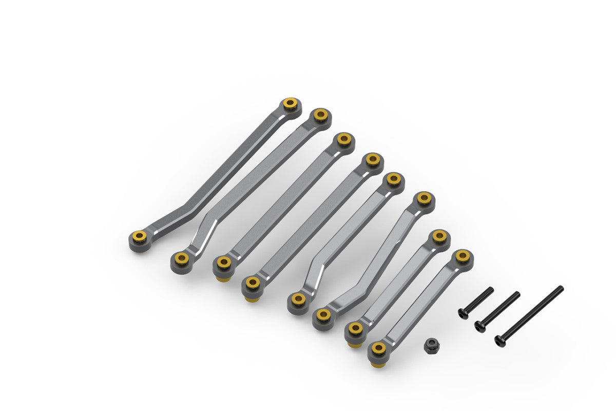 Ensemble de biellettes de suspension en aluminium (gris) HP161147 - Breizh Modélisme.
