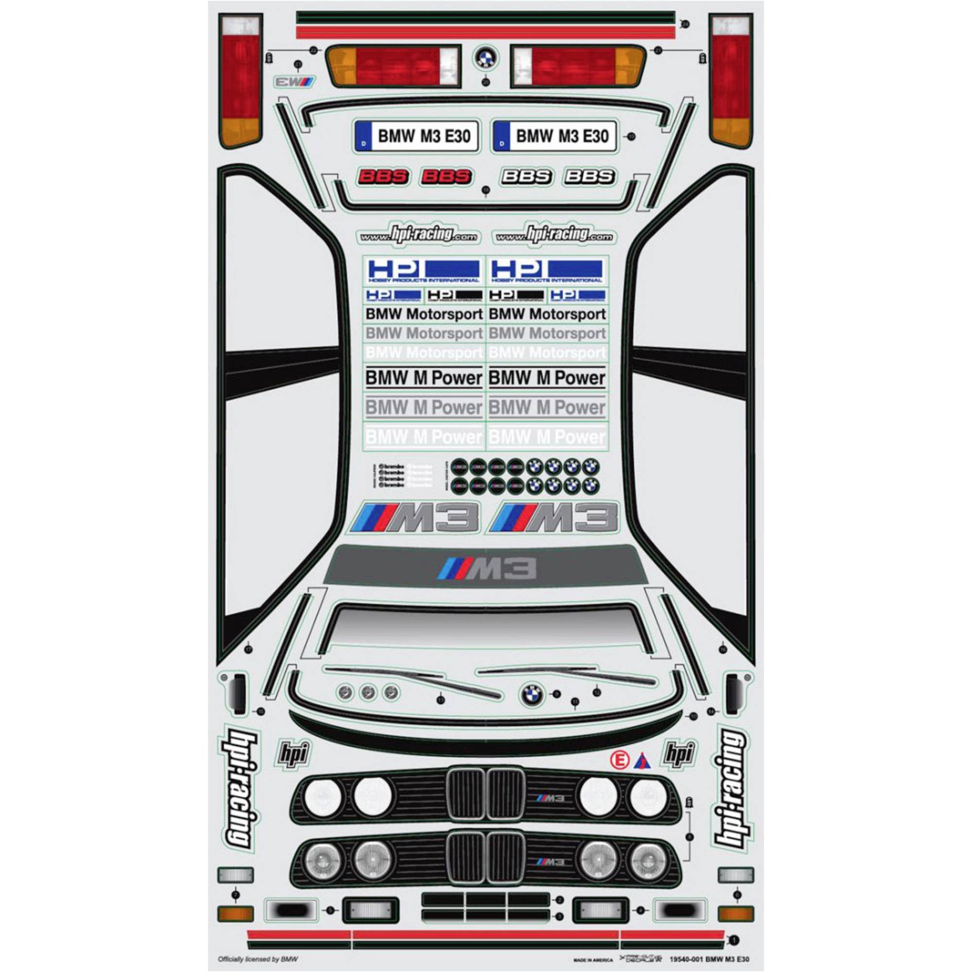 HPI 17540 Carrosserie transparente 200mm BMW E30 M3 - Breizh Modélisme.