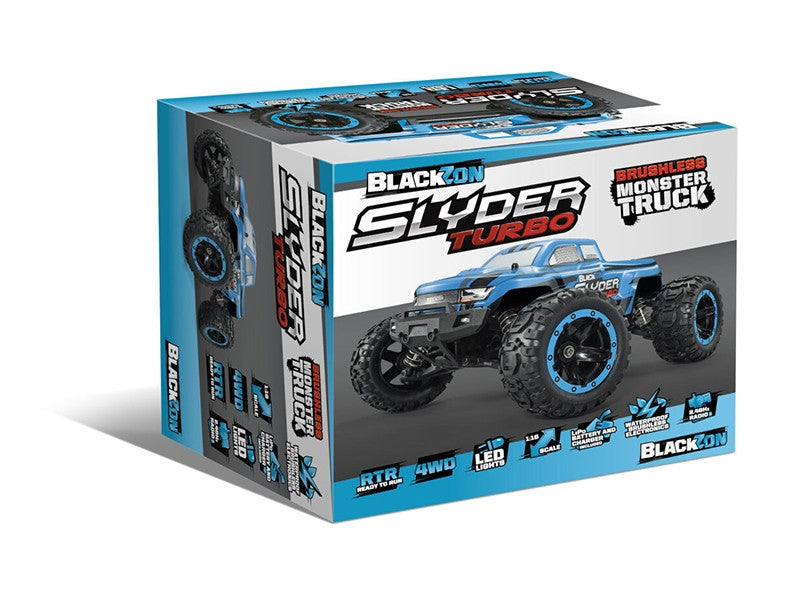 Monster Slyder MT Turbo Hyper rapide 2S Brushless 4WD RTR bleu 540201 - Breizh Modélisme.