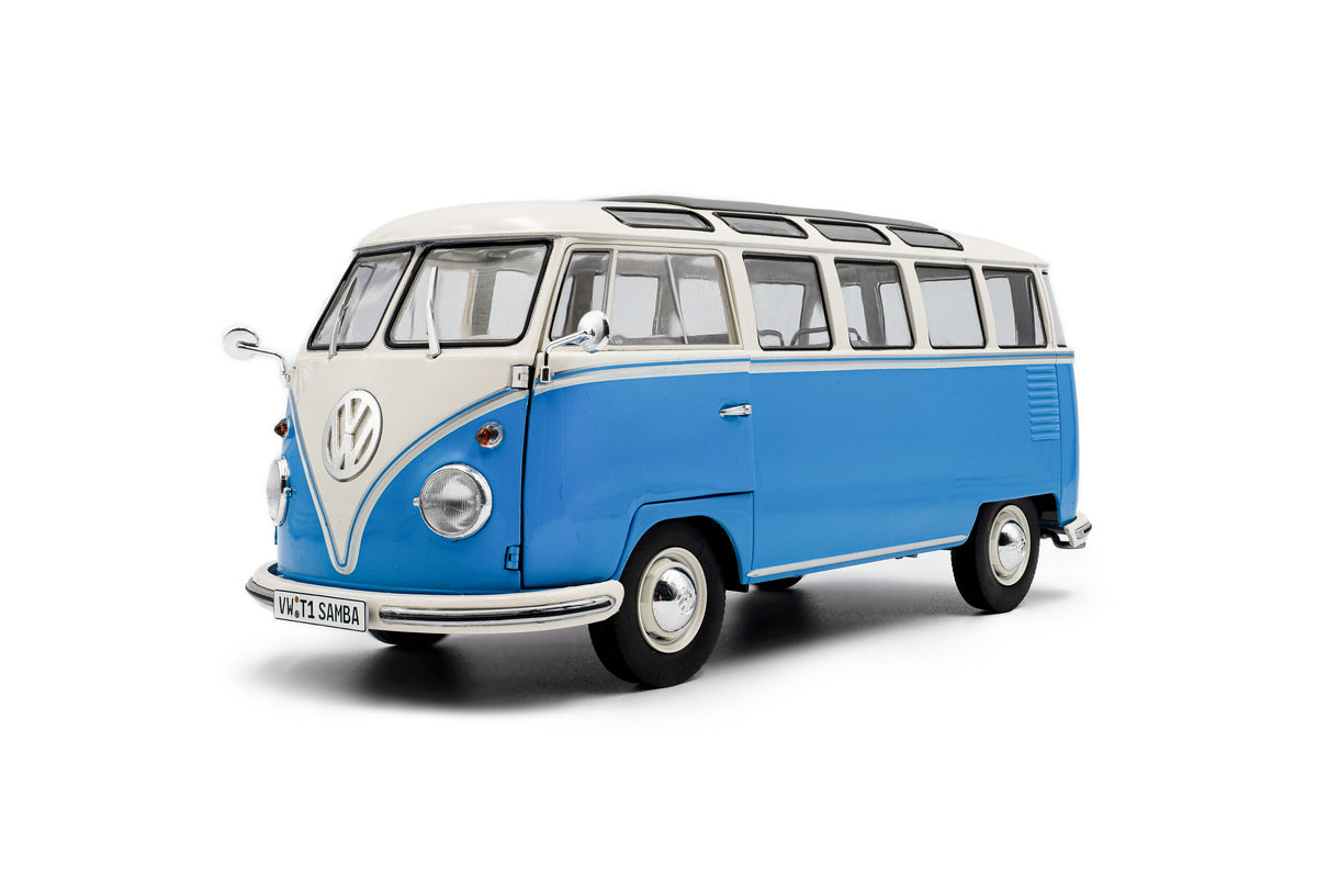 Solido S1813401 miniature collection 1/18 Volkswagen T1 Samba bleu/blanc 1962 - Breizh Modélisme.