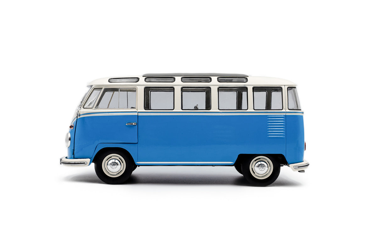 Solido S1813401 miniature collection 1/18 Volkswagen T1 Samba bleu/blanc 1962 - Breizh Modélisme.