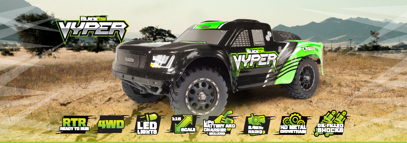 Backzon Vyper 1/16 SC 30km/h 4WD RTR verte