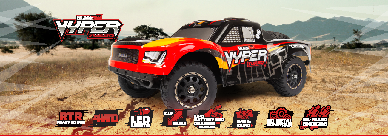 Backzon Vyper 1/16 brushless 45km/h lipo 2S SC Turbo 4WD RTR rouge