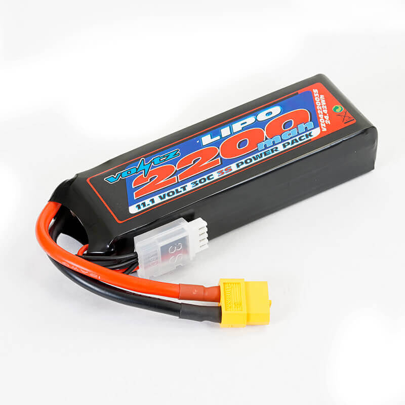Batterie LiPo Voltz 3S 11,1V 2200mAh 30C XT60 - VZ0422003SXT60 - Breizh Modélisme.