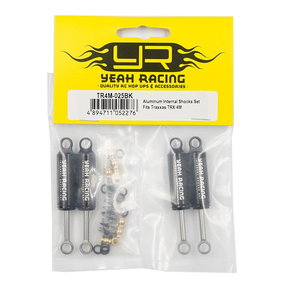 4 Amortisseurs Hydrauliques alu Traxxas TRX-4M 1/18 noir Yeah racing - Breizh Modélisme.