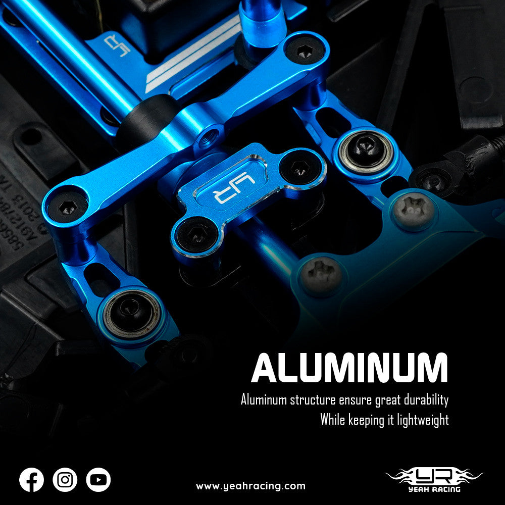 Jeu de supports de roulement d'arbre principal en aluminium pour Tamiya TT02 - TATT-074BU - Breizh Modélisme.