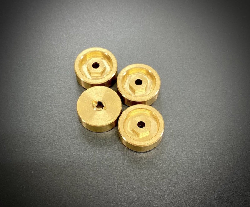 Optional Brass Wheel Hex Hubs 11g - PRO Crawler (4) - Breizh Modélisme.