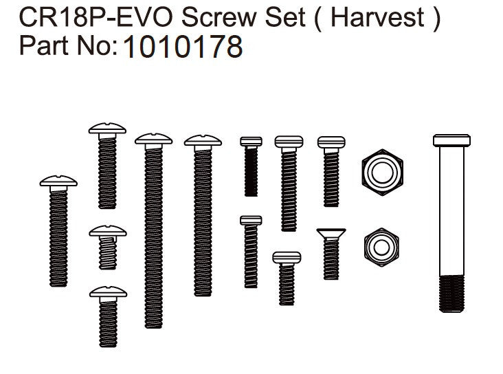 Screw Set Harvest - EVO 1:18 - Breizh Modélisme.