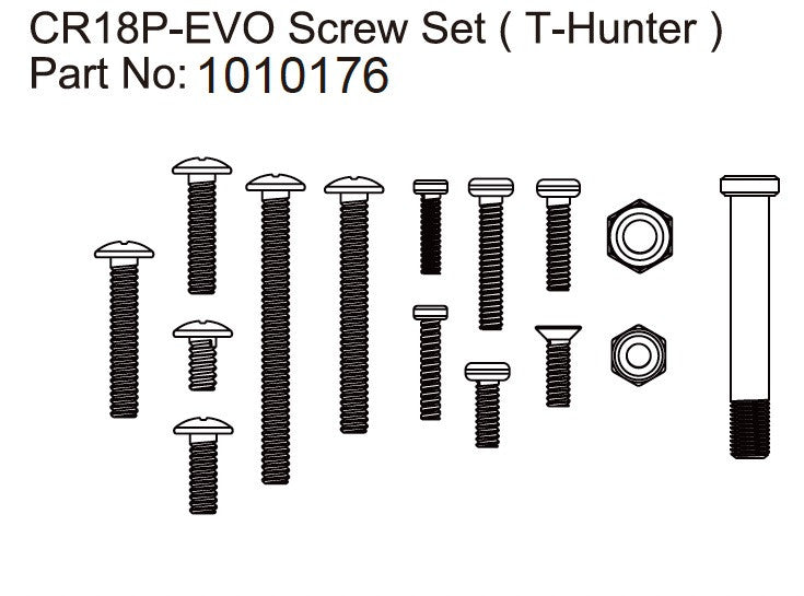 Screw Set T-Hunter - EVO 1:18 - Breizh Modélisme.