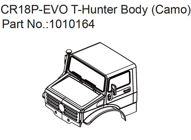 T-Hunter PC Body (camo) - EVO 1:18 - Breizh Modélisme.