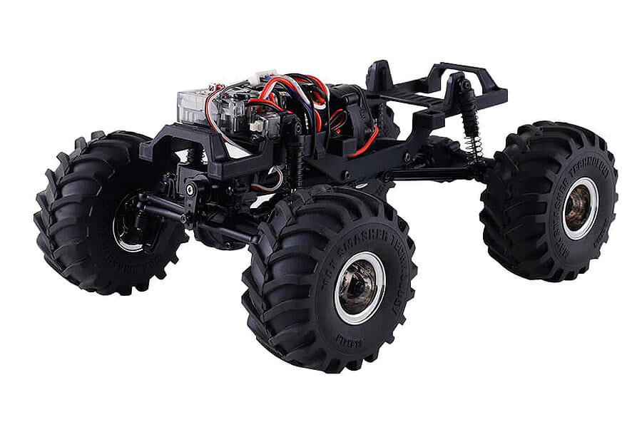 FMS 1/24e Smasher Monster truck FCX24 crawler Bleu - Prêt à rouler - Breizh Modélisme.