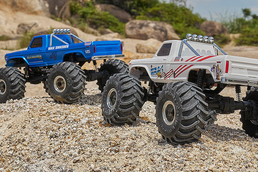 FMS 1/24e Smasher Monster truck FCX24 crawler Bleu - Prêt à rouler - Breizh Modélisme.