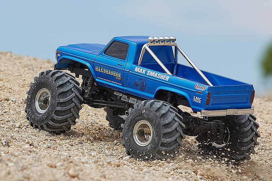 FMS 1/24e Smasher Monster truck FCX24 crawler Bleu - Prêt à rouler - Breizh Modélisme.